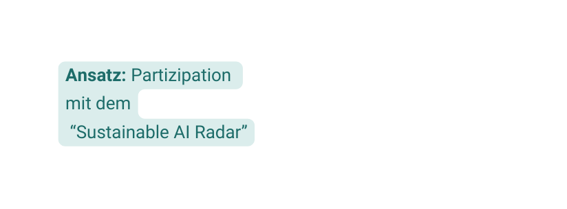 Ansatz Partizipation mit dem Sustainable AI Radar